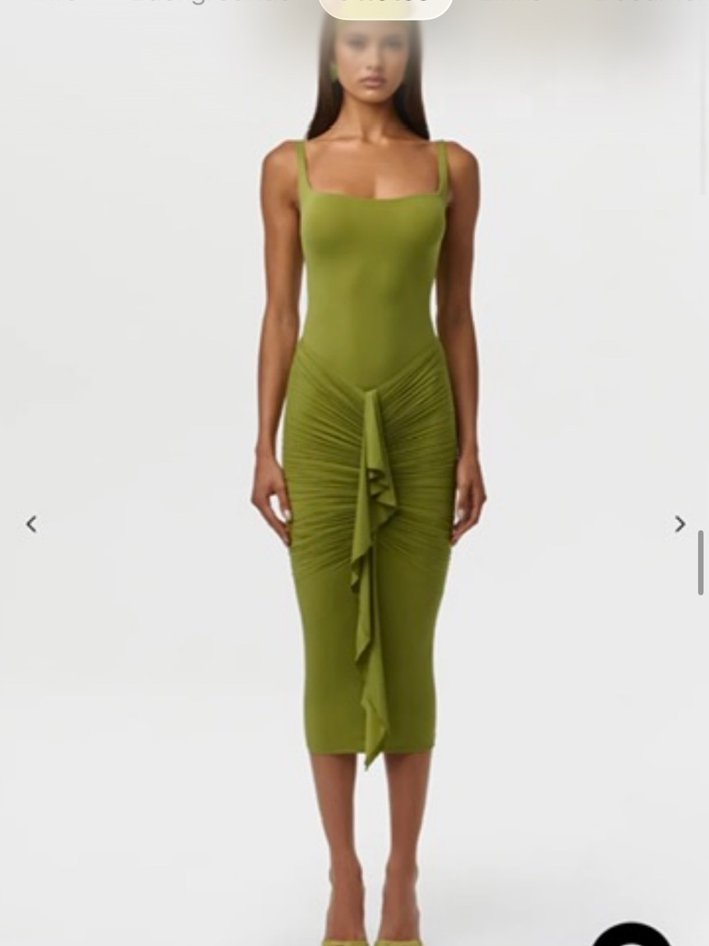 naked wardrobe Mojito Ruched Midi Dress